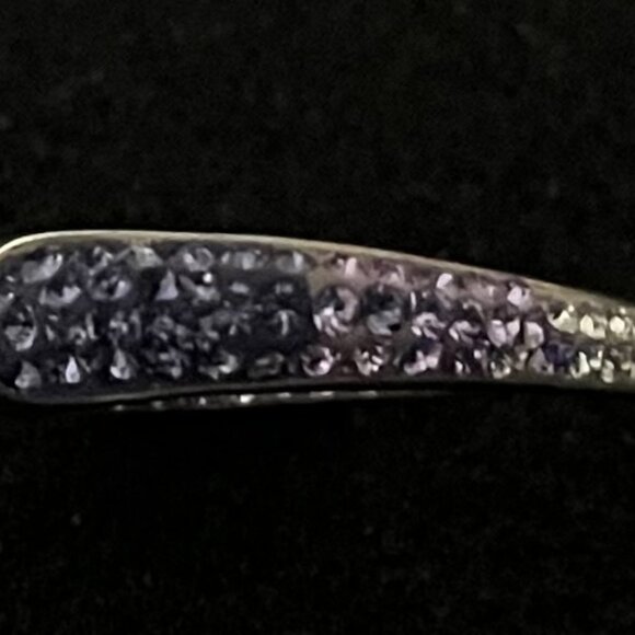 Purple to White Ombre Crystals Inside Out Hoop Earrings Sterling Silver 925 AU - Picture 10 of 12